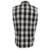 Milwaukee Leather MPM1647 Men's 'Checkered' Black and White Cut Off Flannel Shirt