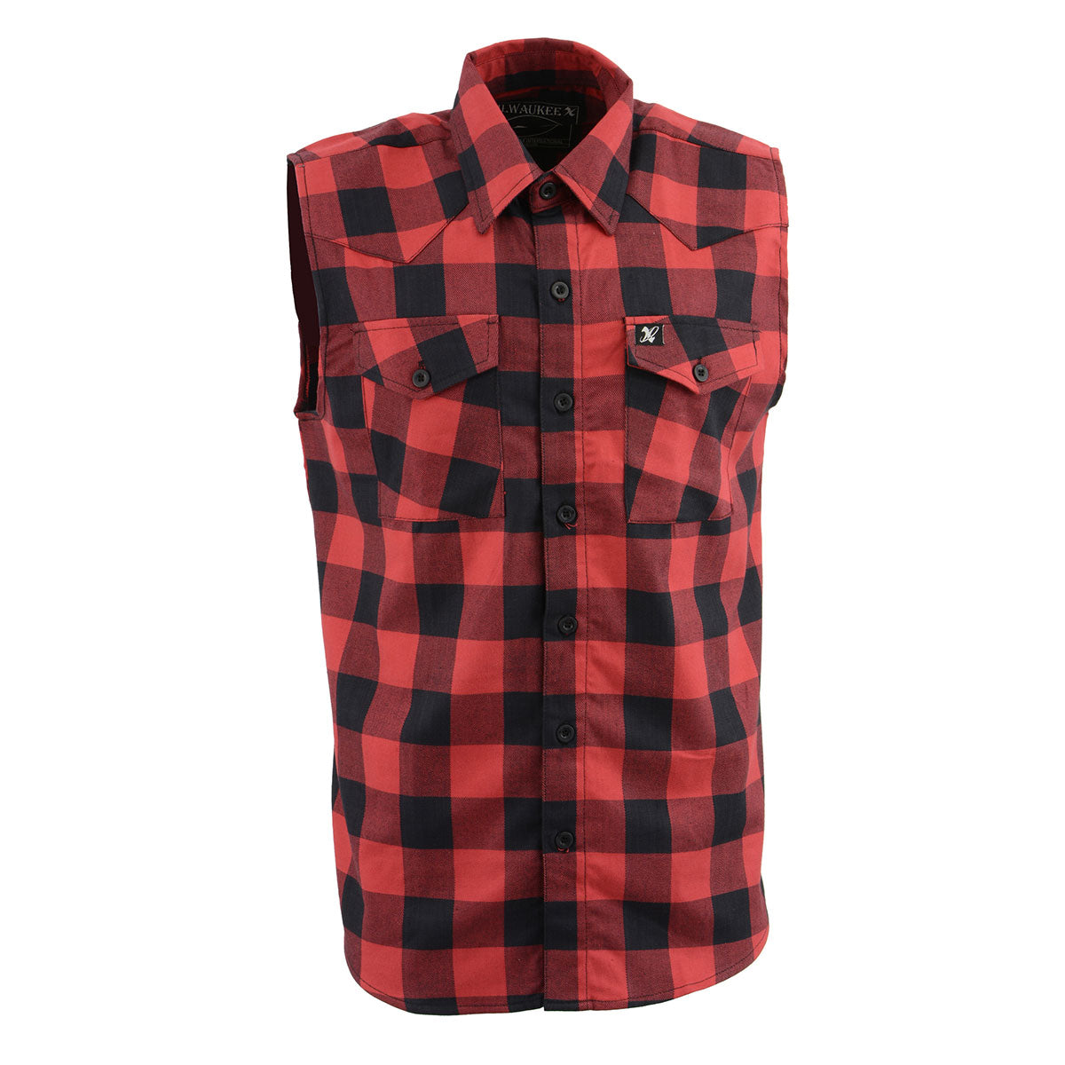 Milwaukee Leather MPM1649 Men's Black and Red 'Checkered Milwaukee Leather MPM1649 Men's Black and Red 'Checkered