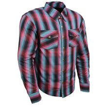 Milwaukee Leather MPM1654 Men's Plaid Flannel Biker Shirt with CE Approved Armor - Reinforced w/ Aramid Fiber