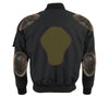 Milwaukee Leather men's black textile aviator bomber jacket with armor protection, featuring a zip-up front and ribbed collar.