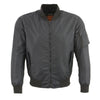 Milwaukee Leather men's black textile aviator bomber jacket with armor protection, featuring a zip front and ribbed cuffs.