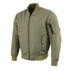 Milwaukee Leather men's green textile aviator bomber jacket with armor protection, featuring a zip front and ribbed cuffs.
