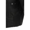 Milwaukee Leather men's burnt orange armored motorcycle jacket with leather and textile panels, suitable for all seasons.