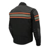 Milwaukee Leather men's burnt orange armored motorcycle jacket with leather and textile, designed for all-season riding.