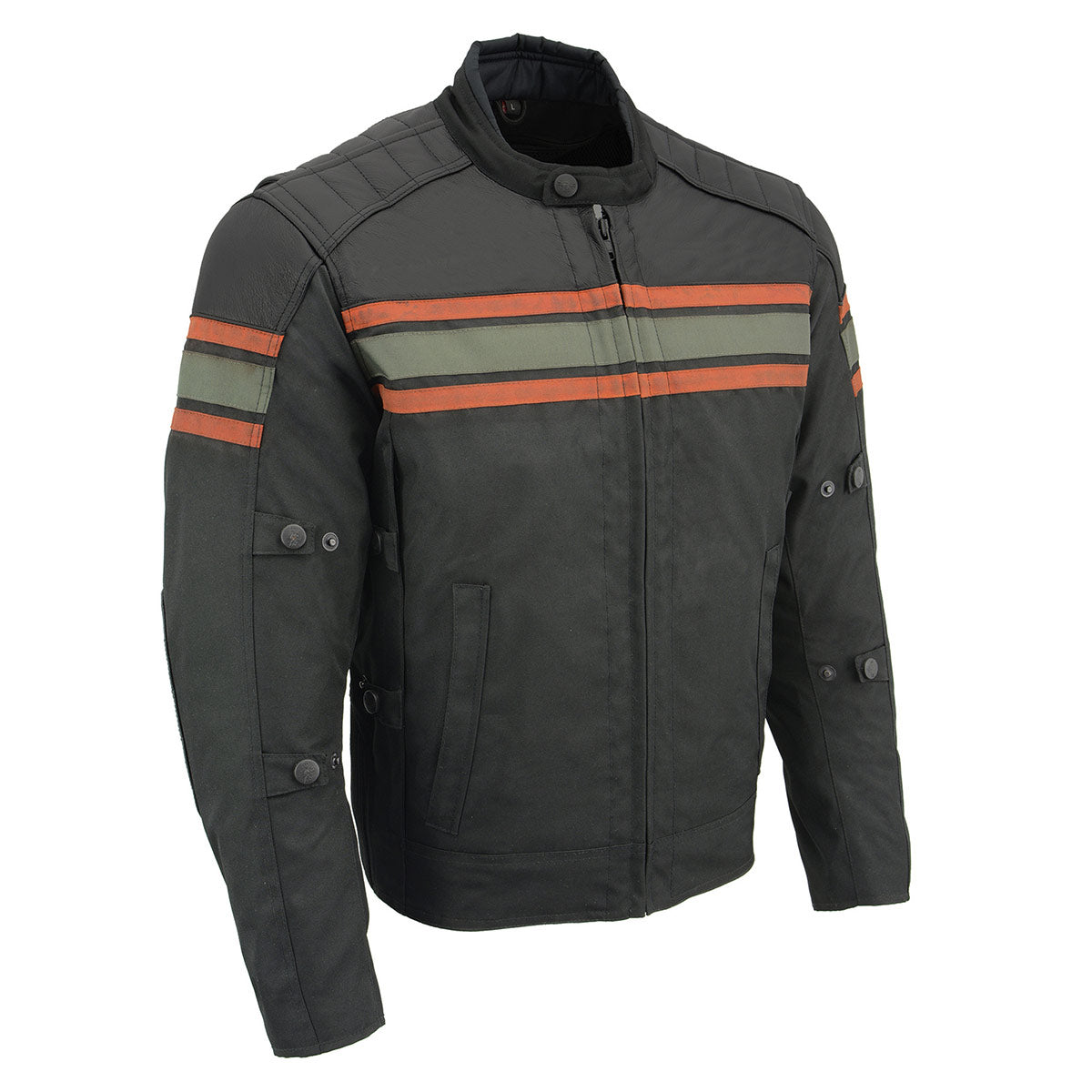 Milwaukee Leather MPM1751 Burnt Orange Leather and Textile Armored Motorcycle Jacket for Men - All Season