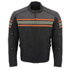Milwaukee Leather men's armored motorcycle jacket in burnt orange leather and textile, designed for all-season riding.