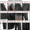 Milwaukee Leather men's burnt orange armored motorcycle jacket with leather and textile, all-season design, front view.