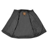 Milwaukee Leather men's black textile and fleece combo jacket with reflective piping, designed for warmth and safety.