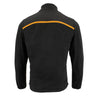Milwaukee Leather men's black micro fleece zipper front jacket with stand collar, shown on a model.