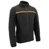 Milwaukee Leather men's black micro fleece zipper front jacket, stylish and warm men's jacket with a sleek design and front zipper closure.