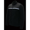 Milwaukee Leather men's black micro fleece jacket with zipper front and reflective stripes, designed for casual and outdoor wear.