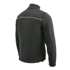 Milwaukee Leather men's black micro fleece jacket with zipper front and reflective stripes, stylish and warm men's jacket.