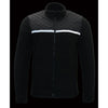 Milwaukee Leather men's black micro fleece zipper front jacket with reflective stripes, casual outerwear for men.