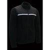 Milwaukee Leather men's black micro fleece jacket with zipper front and reflective stripes, designed for warmth and visibility.