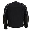 Milwaukee Leather men's black armored textile motorcycle jacket with removable liner, all-season design, shown on a mannequin.