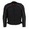 Milwaukee Leather men's black armored textile motorcycle jacket with removable liner, designed for all-season riding.
