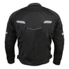 Milwaukee Leather men's black armored textile motorcycle jacket with removable liner, all-season biker jacket, front view.