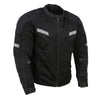 Milwaukee Leather men's black armored textile motorcycle jacket with removable liner, designed for all-season riding comfort.