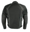 Milwaukee Leather men's black armored mesh motorcycle jacket with protective padding, suitable for all-season biking.