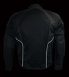 Milwaukee Leather men's black armored mesh motorcycle jacket with protective padding, suitable for all-season biking.
