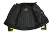Milwaukee Leather men's black armored mesh racer jacket with reflective piping, designed for all-season riding.