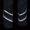 Milwaukee Leather men's black vented textile chaps with snap-out thermal liner, designed for motorcycle riding comfort and protection.