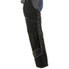 Milwaukee Leather men's black vented textile chaps with leather trim, featuring a secure waist and protective design.