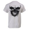 Milwaukee Leather Men's 'Ghost' Skull double-sided white printed T-shirt, HighwayLeather textile clothing, front view with graphic design
