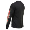 Milwaukee Leather Men's Electric Skull long sleeve black T-shirt with graphic design, made from textile fabric.