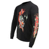 Black Milwaukee Leather Men's Electric Skull long sleeve T-shirt with graphic design, made by HighwayLeather.
