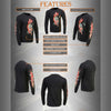 Milwaukee Leather HighwayLeather men's black long sleeve T-shirt with electric skull graphic, casual textile clothing for men.
