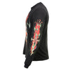 Black Milwaukee Leather Electric Skull men's long sleeve T-shirt from HighwayLeather, with a graphic skull design on the front.