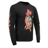 Black long sleeve T-shirt by HighwayLeather featuring a detailed electric skull graphic on the front.