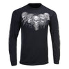 Milwaukee Leather MPMH117008 men's long sleeve black T-shirt with five skulls graphic, casual textile clothing by HighwayLeather.