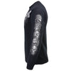 Milwaukee Leather Five Skulls men's black long sleeve T-shirt by HighwayLeather, featuring skull graphic design on fabric.