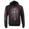 Milwaukee Leather MPMH118000 men's black hoodie featuring a Celtic cross pocket design, made by HighwayLeather.