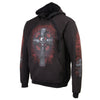 Black hoodie from Milwaukee Leather MPMH118000 with Celtic cross pocket design, featuring a comfortable textile fabric and hooded style.