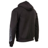 Milwaukee Leather MPMH118001 men's black hoodie with skull graphic, zipper closure, and highway leather branding.