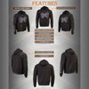 Black men's hoodie by HighwayLeather with skull and head butt graphic, zipper closure, made from durable textile fabric.
