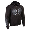 Black men's hoodie with zipper closure featuring Skull and Head Butt graphic, from Milwaukee Leather HighwayLeather collection.