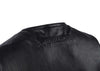 Milwaukee Leather MV3020 men's black leather motorcycle vest with side lacing, back detail, designed for motorcycle riders.