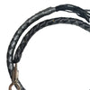 Hot Leathers MWH1105 â€˜Get Backâ€™ Genuine Black and Silver Leather Whip