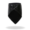 Hot Leathers black leather skull neck warmer with reflective design and fleece lining for face and neck protection.
