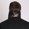 Black leather skull neck warmer by Hot Leathers with reflective details and fleece lining for face and neck protection.