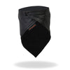 Hot Leathers black soft leather neck warmer with fleece lining, designed for face, neck, and safety protection.