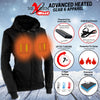 Milwaukee Leather Nexgen Heat NXL2717DUAL women's black heated hoodie with battery pack, winter jacket featuring a cozy sweatshirt design.