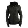 Milwaukee Leather Nexgen Heat NXL2717DUAL women's heated black hoodie jacket with battery pack for winter warmth.