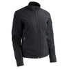 Milwaukee Leather Nexgen Heat NXL2760SET women's black heated soft shell jacket with front zipper, ideal for hiking and riding.