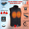 Milwaukee Leather Nexgen Heat Women's NXL4301SET black heated winter vest with battery, designed for outdoor activities.