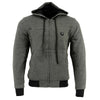 Nexgen Heat NXM1713SET Men's “Fiery’’ Heated Hoodie - Grey Zipper Front Sweatshirt Jacket for Winter w/Battery Pack